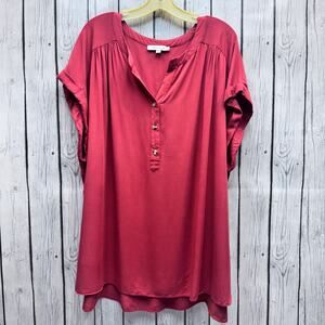 Rose + Olive Solid Blouse Size 2XLg